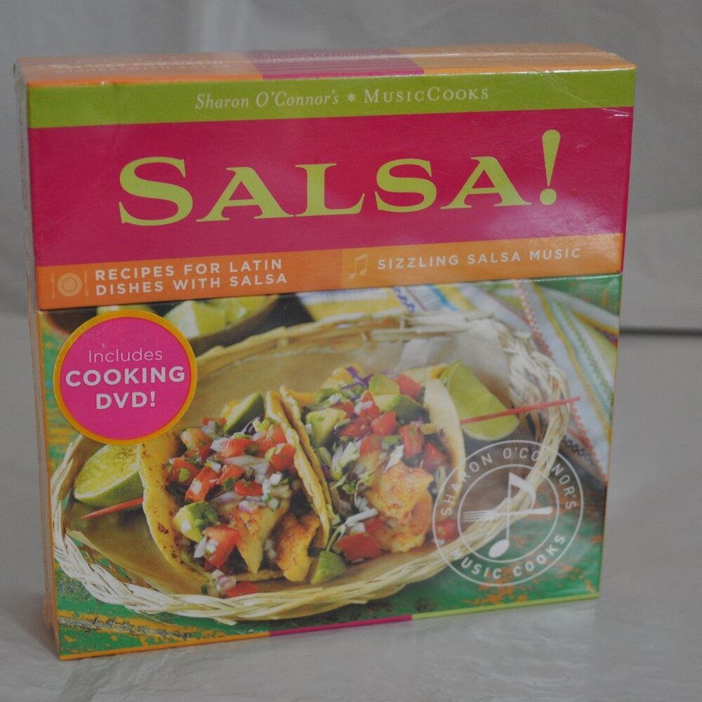 Salsa! Sharon O'Connor Recipe Cards Salsa Cooking DVD Latin Dishes Music CD NEW